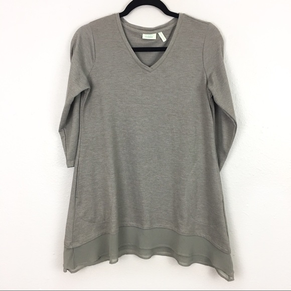 3/$25 SALE LOGO Lori Goldstein Chiffon Hem Tunic